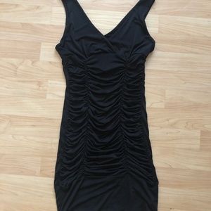 Black Ruched Bandage Dress